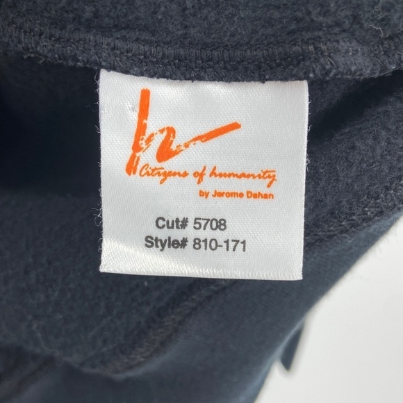 CITIZENS OF HUMANITY Women's Black Zip Up Snap Button Pocket Fleece Lined Jacket - Picture 6 of 7